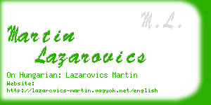 martin lazarovics business card